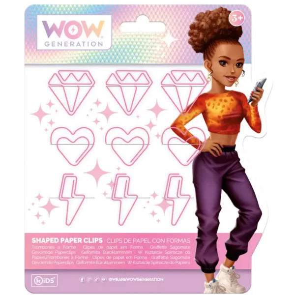 WOW Generation: Rožnate sponke za papir z veselimi oblikami v različnih različicah slika 3