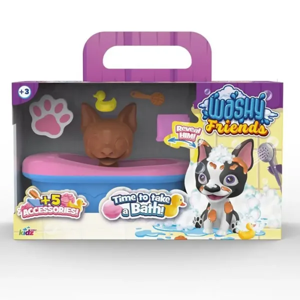 Washy Friends: Color Reveal plavajoči Boston Terrier kuža s kadjo in dodatki. slika 1