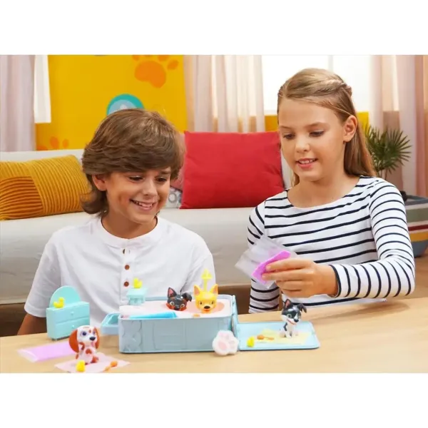 Washy Friends: Color Reveal plavalni 3 psički figurice z jacuzzijem in dodatki slika 2