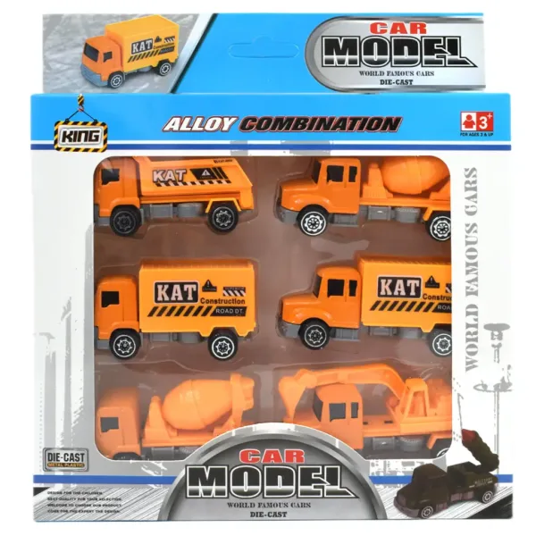 Alloy Car: 6-deln i set gradbenih tovornjakov 8 cm slika 2
