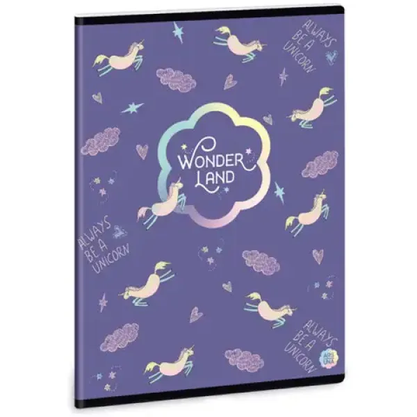 Ars Una: Wonderland Unicorn 40-listni zvezek s črtastimi listi A/5 slika 1