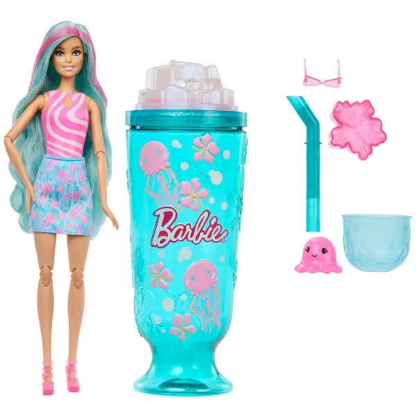 Barbie Reveal dišeča Shaker serija turkizna lasulja punčka z meduzo figurico - Mattel slika 2