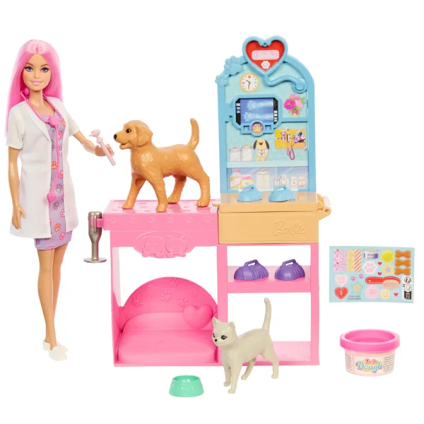 Barbie veterinarska klinika za mavce z lutko z rožnatimi lasmi - Mattel slika 2