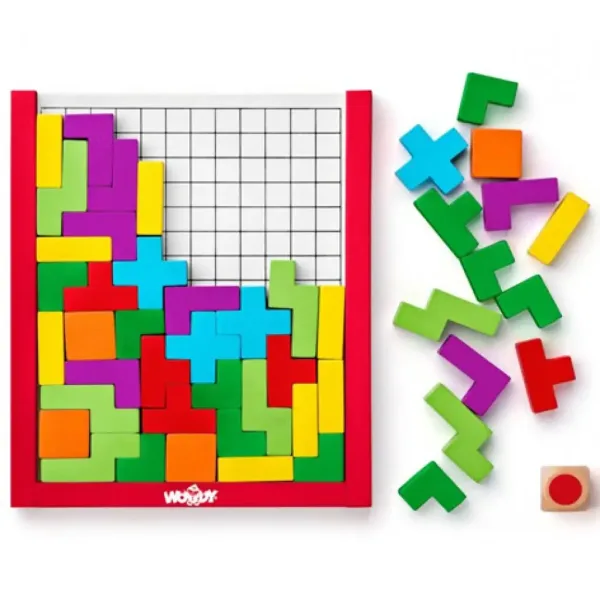 Barvna lesena tetris sestavljanka - Woodyland slika 2