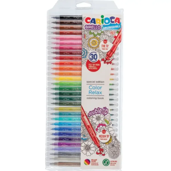 Birello Color Relax 30-delni komplet pralnih flomastrov, z dvema koncema - Carioca slika 1