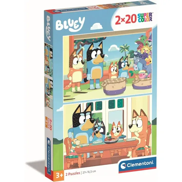 Bluey 2x20kos supercolor sestavljanka - Clementoni slika 1