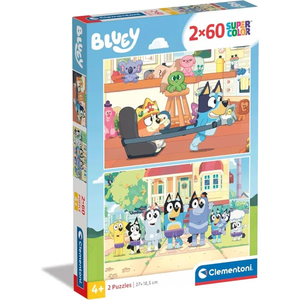 Bluey 2x60kosov supercolor sestavljanka - Clementoni slika 1