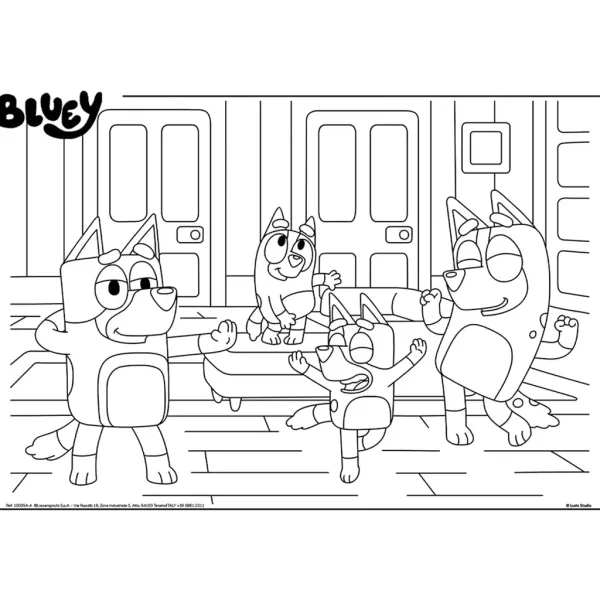 Bluey in prijatelji 2 v 1, 4x48-delna maxi talna sestavljanka in pobarvanka 35x25 cm - Lisciani slika 4