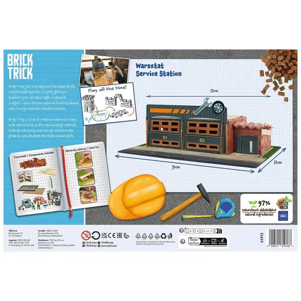 Brick Trick iz opeke gradimo: Servisna postaja 150 delni gradbeni set - Trefl slika 2