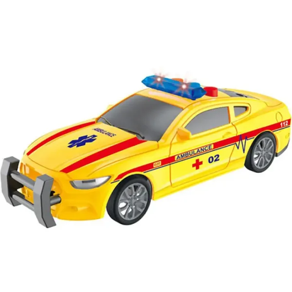 City Rescue Reševalni avtomobil z lučjo in zvokom rumene barve slika 2