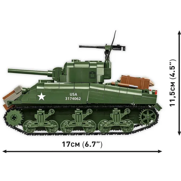 COBI: M4A1 Sherman tank gradbena igra (3126) slika 5