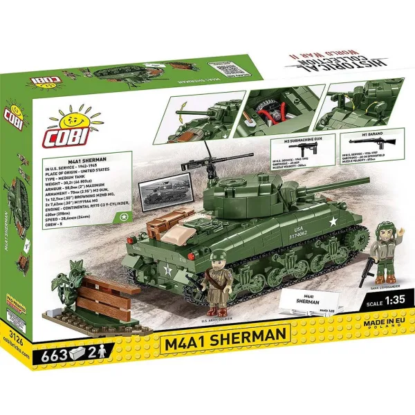 COBI: M4A1 Sherman tank gradbena igra (3126) slika 7