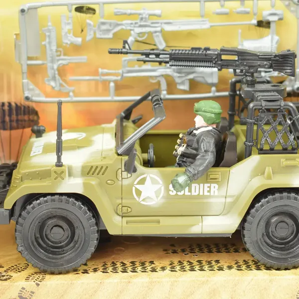 Combat Force 9: Vojaško terensko vozilo z vojakom in orožji 22 cm slika 3