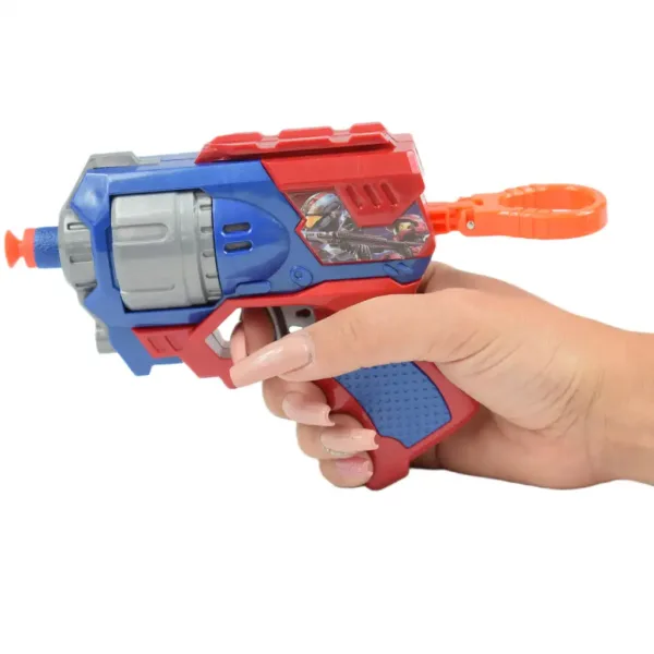 Cool Soft Bullet Gun: Manjše orožje za spužvaste naboje z naboji v modro-rdeči barvi 14 cm slika 4