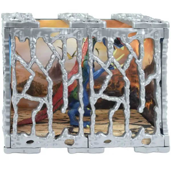 Dino World: S podrobnostmi bogato izdelana 20 cm velika figurica dinozavra Terizinozavra v kletki slika 3