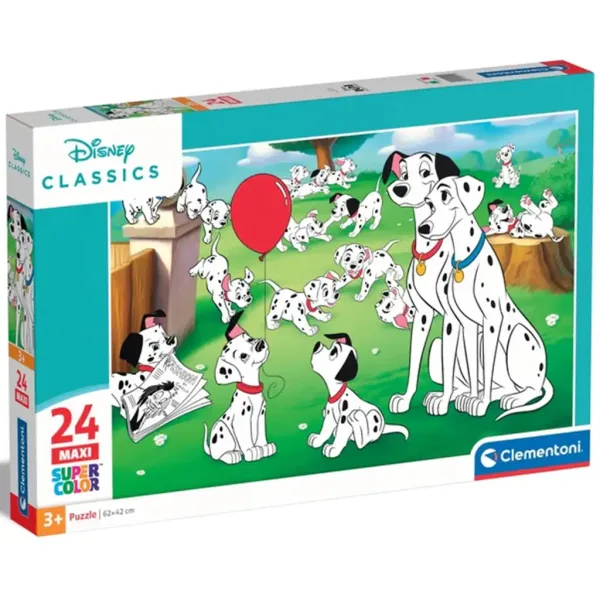 Disney klasiki: 101 Dalmatinčkov 24 delni maxi supercolor puzzle - Clementoni slika 1
