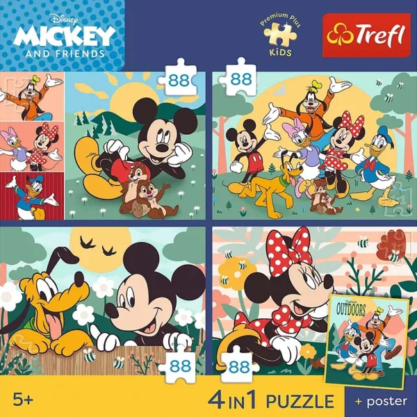 Disney Mickey miška in prijatelji – 4 x 88 delni Premium Plus Kids puzzle – Trefl slika 2