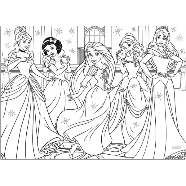 Disney Princeske 2 v 1, 60-delni maxi puzzle in pobarvanka 70x50 cm – Lisciani slika 2