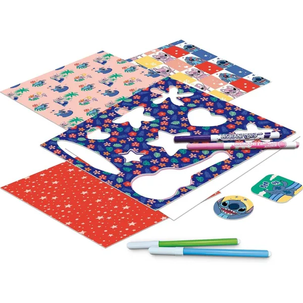Disney Stitch risarska šola set z osvetljenim risalnim tablom - Lisciani slika 3