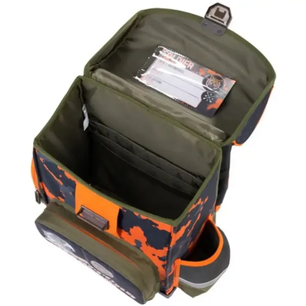 Ergonomska šolska torba, nahrbtnik Bambino: Military 36 x 27 x 14 cm slika 5