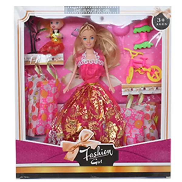 Fashion Girl: Lutka in lutka otroka Komplet s kolesom in dodatki 28cm slika 3