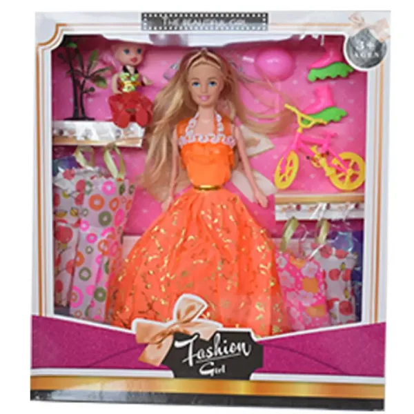 Fashion Girl: Lutka in lutka otroka Komplet s kolesom in dodatki 28cm slika 4