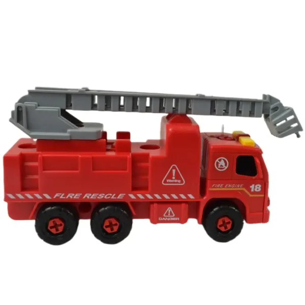 Fire Engine: Razstavljiv gasilski avtomobil z žerjavom, z orodjem in zvoki 20 cm slika 4