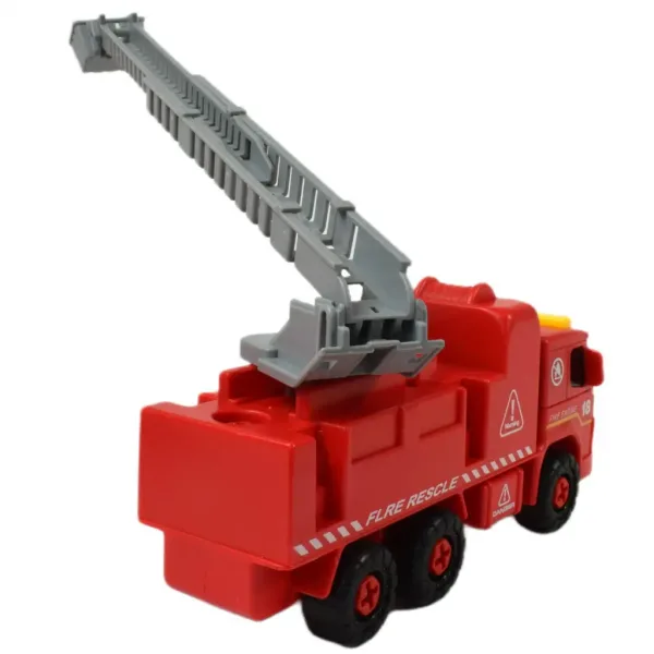 Fire Engine: Razstavljiv gasilski avtomobil z žerjavom, z orodjem in zvoki 20 cm slika 6