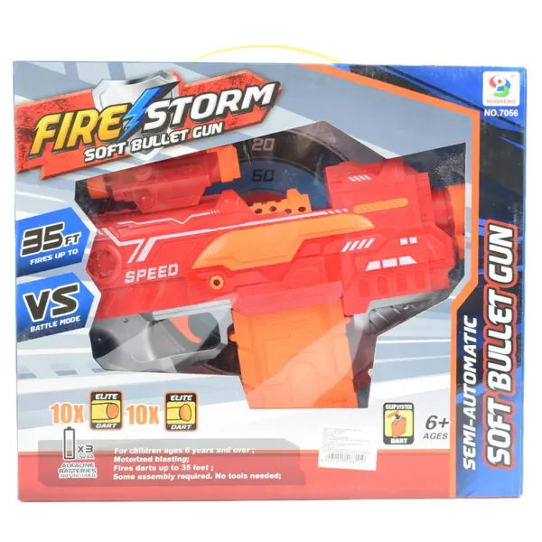 Fire Storm: Elektronsko orožje za spužvaste naboje z naboji in svetlobnimi efekti 33 cm slika 7