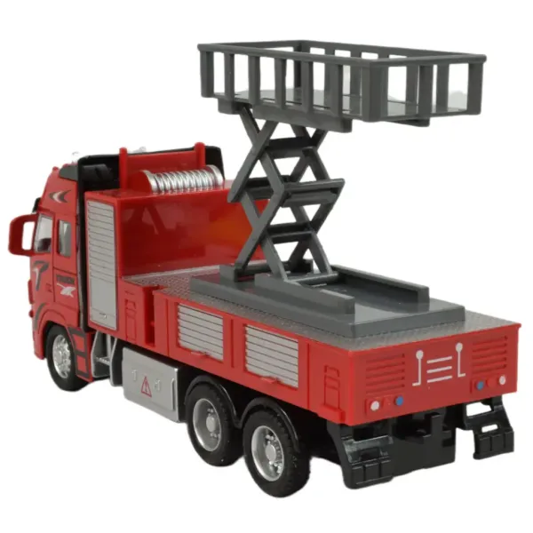 Fire Truck: Gasilski avtomobil z dvižno košaro na vztrajnik s svetlobnimi in zvočnimi učinki 20 cm slika 3