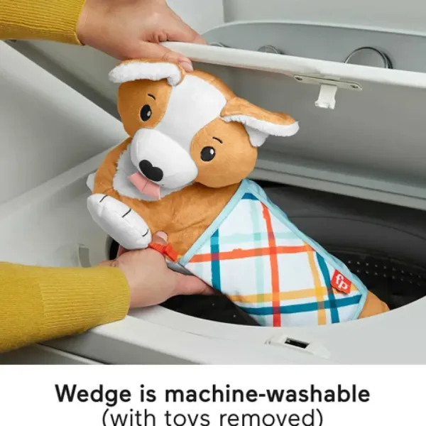 Fischer-Price: Corgie Puppy Rasti z mano blazina za trebušček z ropotuljico, grizalom in ogledalom - slika 3