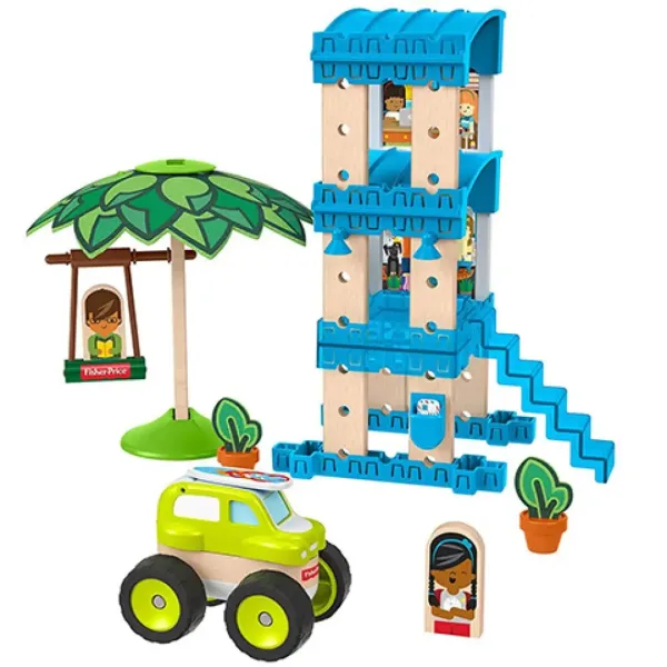 Fisher-Price: Wonder Makers 35-delni gradbeni komplet Bungalov na plaži - Mattel slika 3