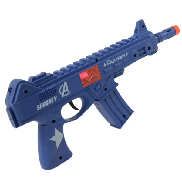 Flint Gun: Modra vojaška strojnica s funkcijo oponašanja strela 30 cm slika 3