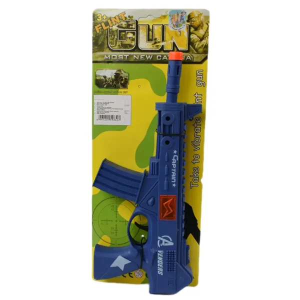 Flint Gun: Modra vojaška strojnica s funkcijo oponašanja strela 30 cm slika 5