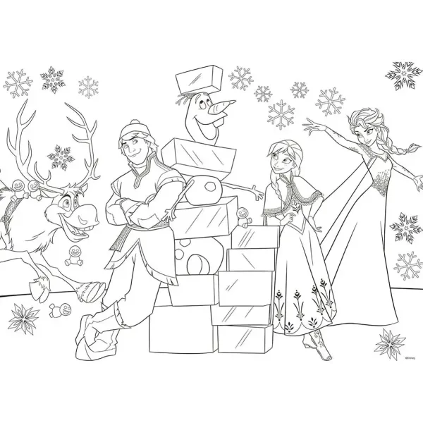 Frozen 2 v 1 35-delni maxi puzzle in pobarvanka 70x50 cm - Lisciani slika 2