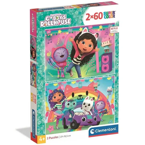 Gabi hiša za punčke: Super Color Puzzle 2x60 kosov - Clementoni slika 1