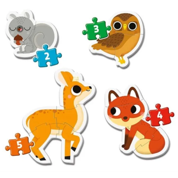Gozdne živali 4 v 1 oblika puzzle set - Clementoni slika 2