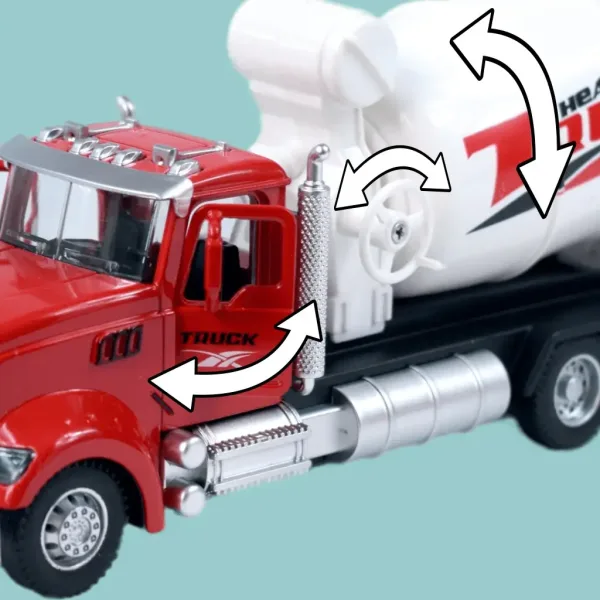 Heavy Duty Truck: Kovinski model kamiona hruške, odpirajoča vrata, vrtljiv boben poteg nazaj 1/36 slika 5