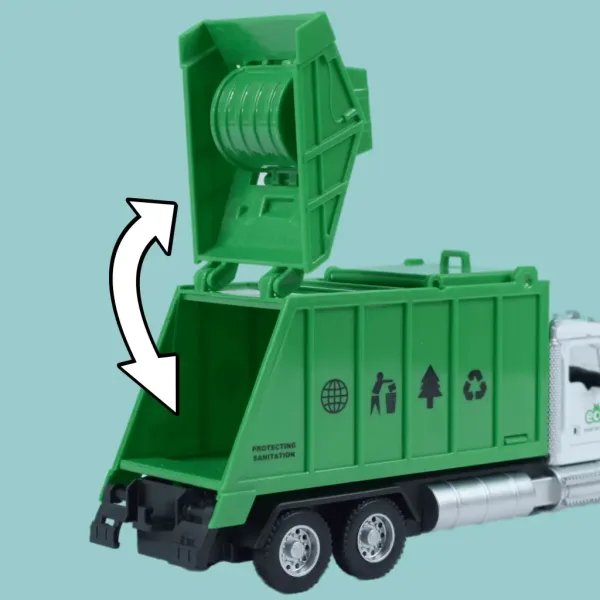Heavy Duty Truck: Kovinski model tovornjak za selektiv, odpirajoča vrata, smetnjak, poteg nazaj 1/36 slika 5