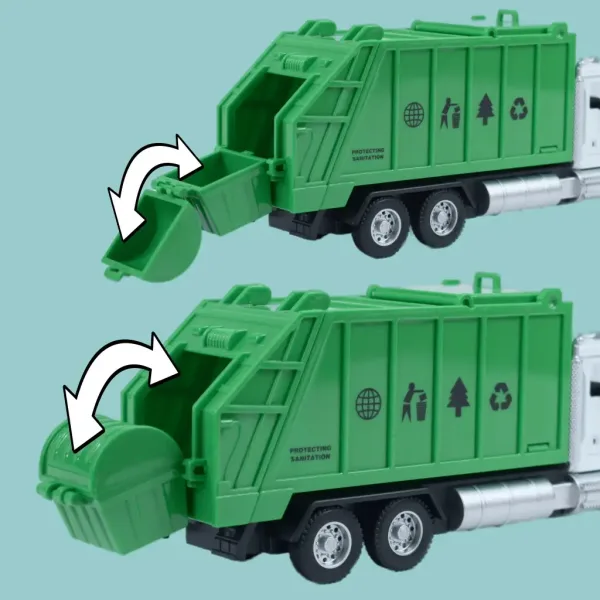 Heavy Duty Truck: Kovinski model tovornjak za selektiv, odpirajoča vrata, smetnjak, poteg nazaj 1/36 slika 6