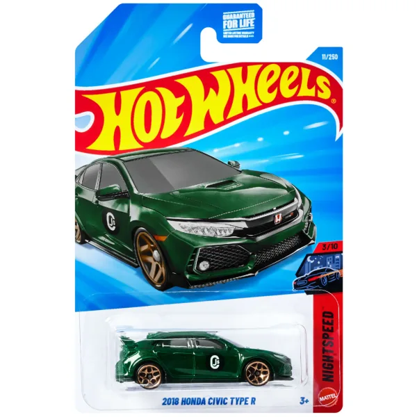 Hot Wheels: 2018 Honda Civic Type R zelena malenkost 1/64 – Mattel slika 1