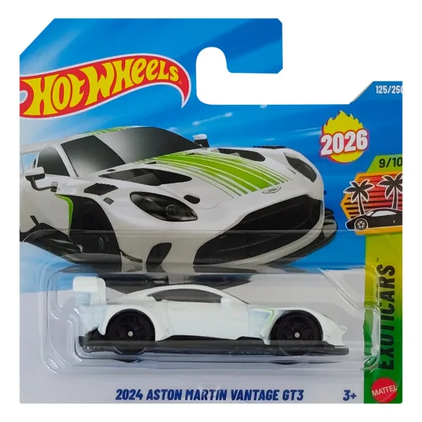 Hot Wheels: 2024 Aston Martin Vantage GT3 bela malenkost 1/64 - Mattel slika 1