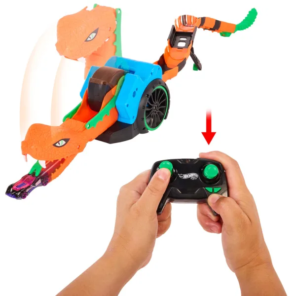 Hot Wheels: Let’s Race daljinsko vodena avtomobilska izstreljevalna kača z malim avtomobilom – Mattel slika 4