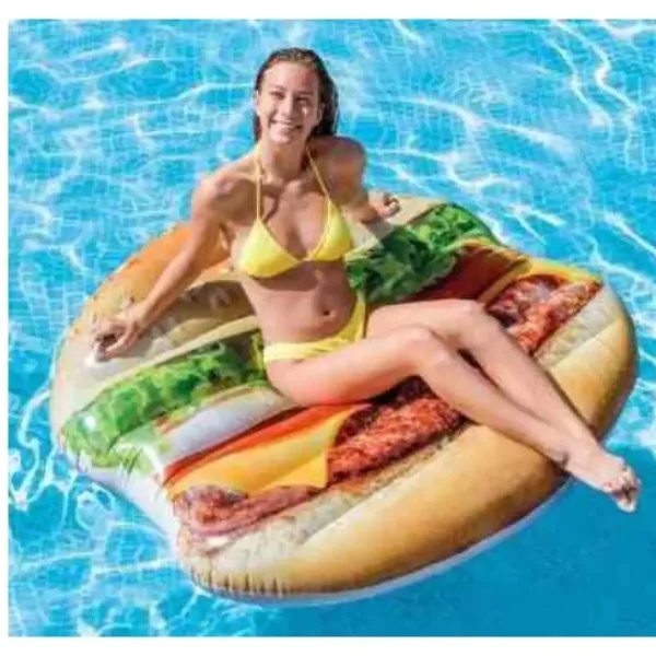 Intex: Hamburger Napihljiva gumijasta blazina 145x142cm slika 2