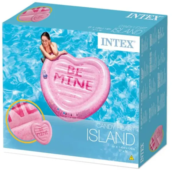 Intex: Sladko srce otok napihljiva gumijasta blazina 145x142cm slika 2