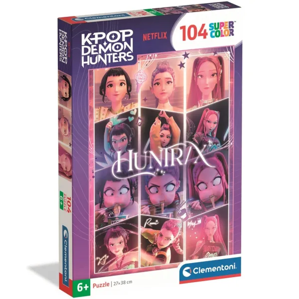 K-Pop lovci demonov Huntrix SuperColor puzzle 104 kos – Clementoni slika 1
