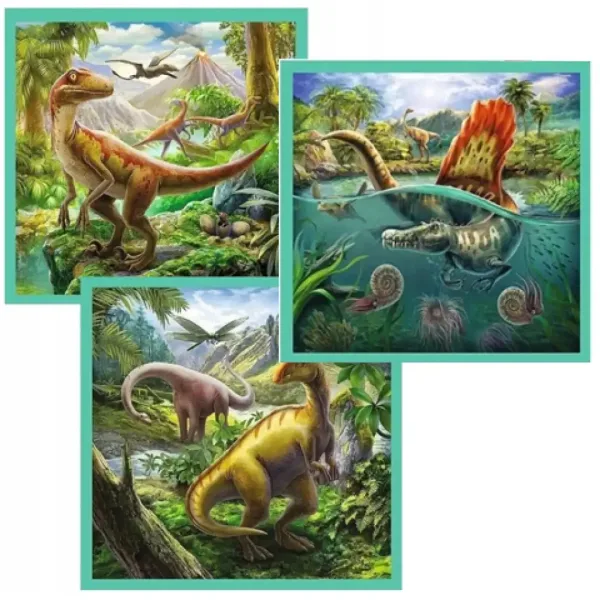 Komplet sestavljank 3-v-1 Dinozavri - Trefl slika 2