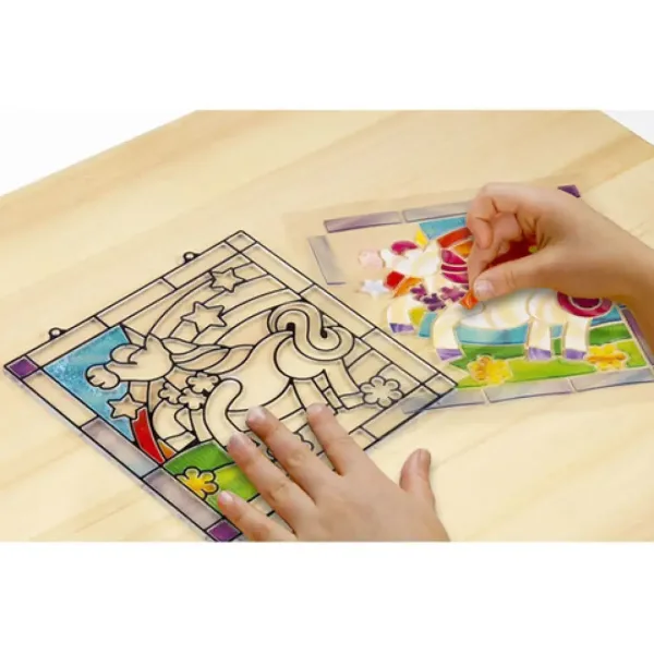 Komplet za pripravo vitraž slik Samorog - Melissa & Doug slika 2