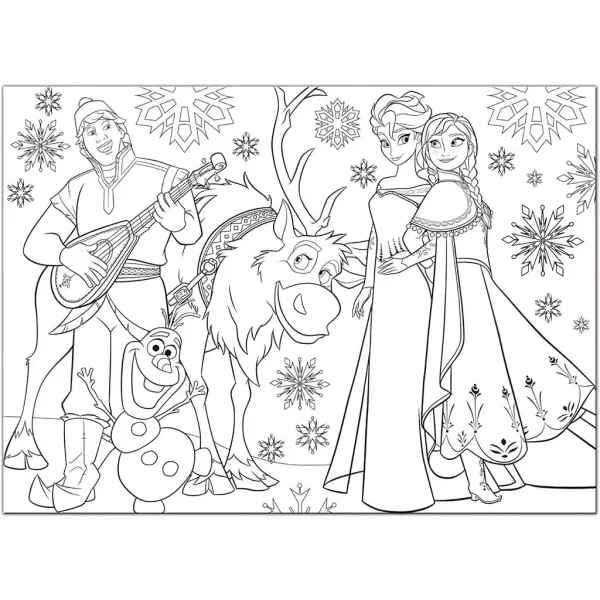 Ledeno kraljestvo Zabava in glasba 2 v 1, 60-delni maxi puzzle in pobarvanka 70x50cm – Lisciani slika 2