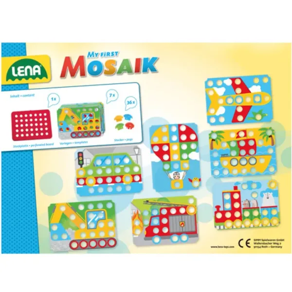 LENA: Mosaik Prvi pikčasti igralni set - Vozila slika 3